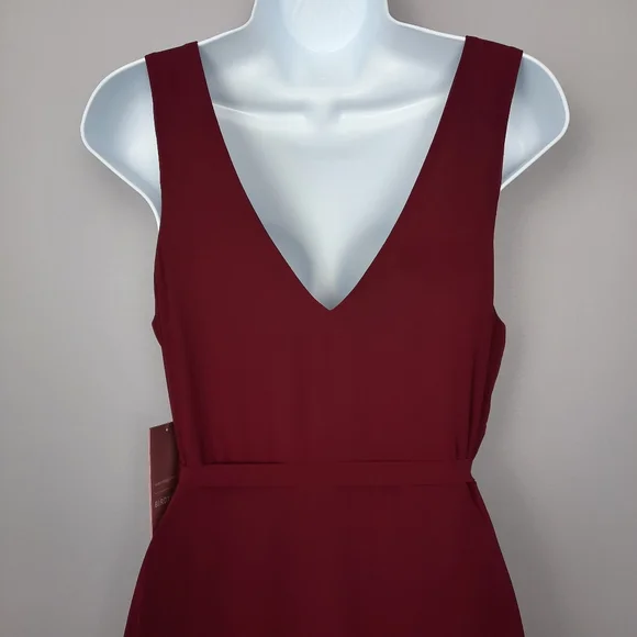 Birdy Grey Minae Sleeveless Wrap Chiffon Bridesmaid Dress in Cabernet size Small - Picture 7 of 15